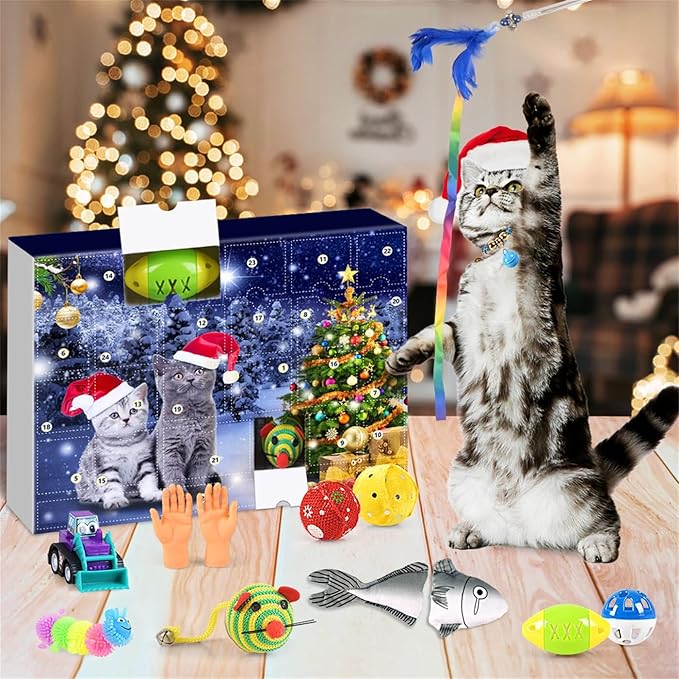 2025 julkalender med leksaker för katt och hund