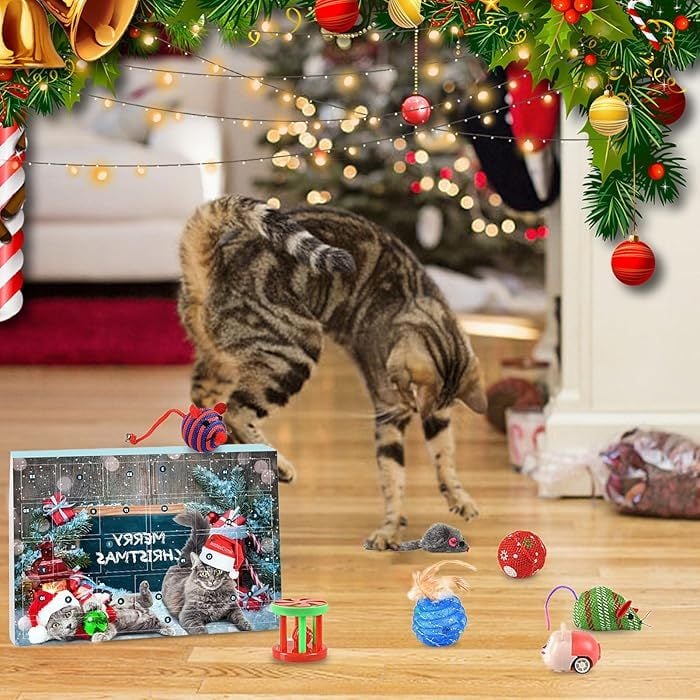 2025 julkalender med leksaker för katt och hund