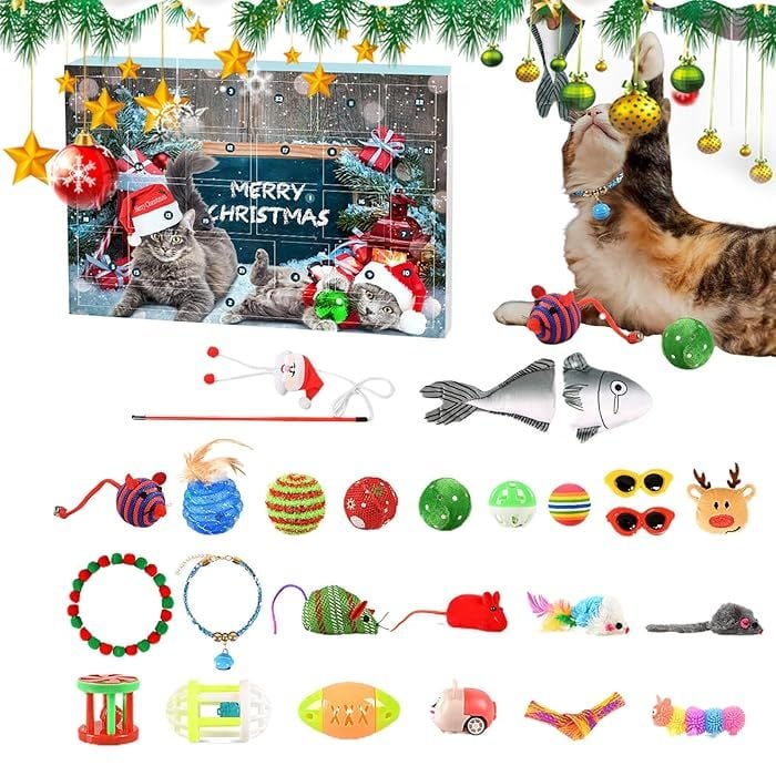 2025 julkalender med leksaker för katt och hund