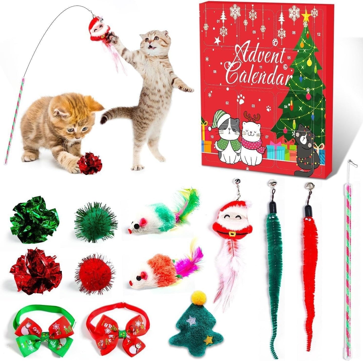 2025 julkalender med leksaker för katt och hund
