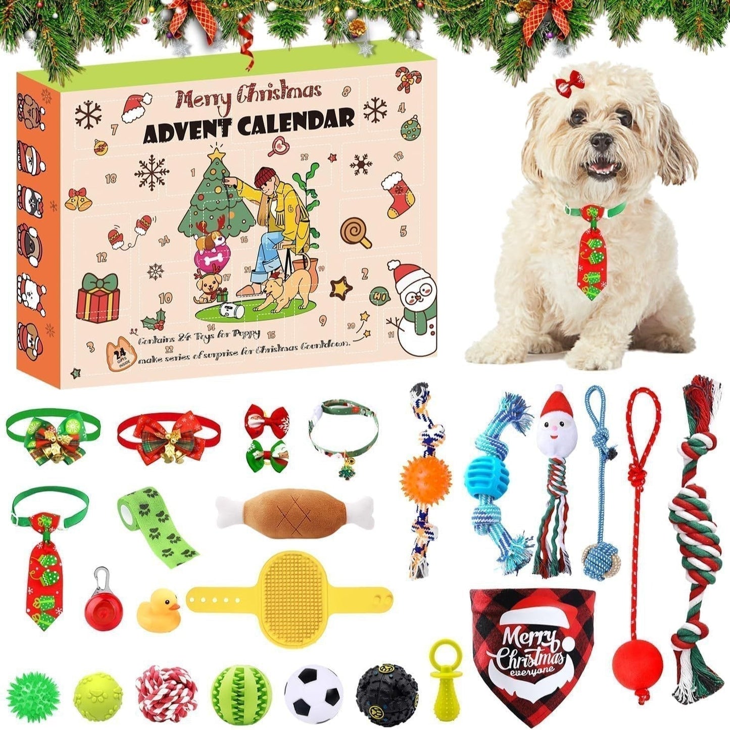 2025 julkalender med leksaker för katt och hund