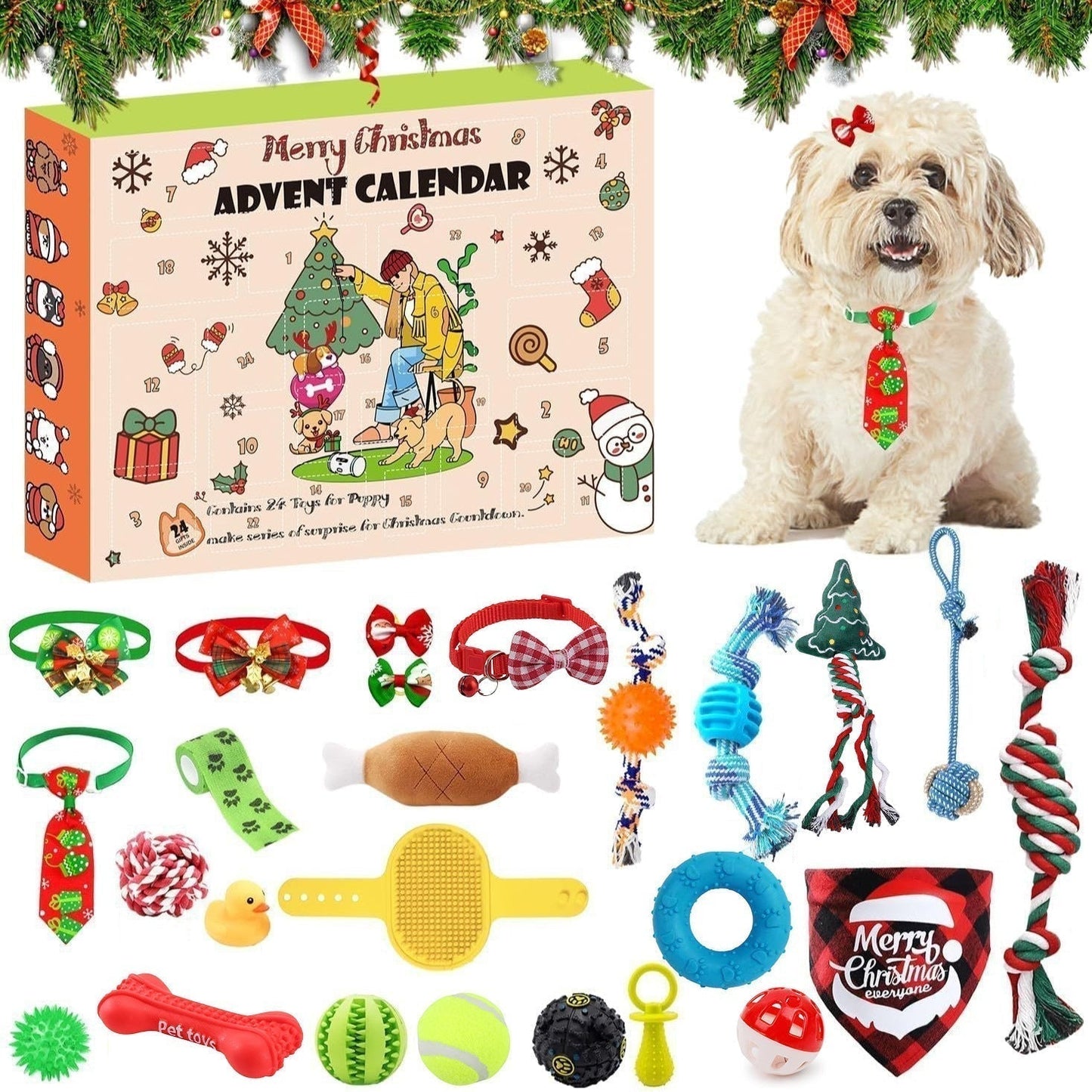 2025 julkalender med leksaker för katt och hund