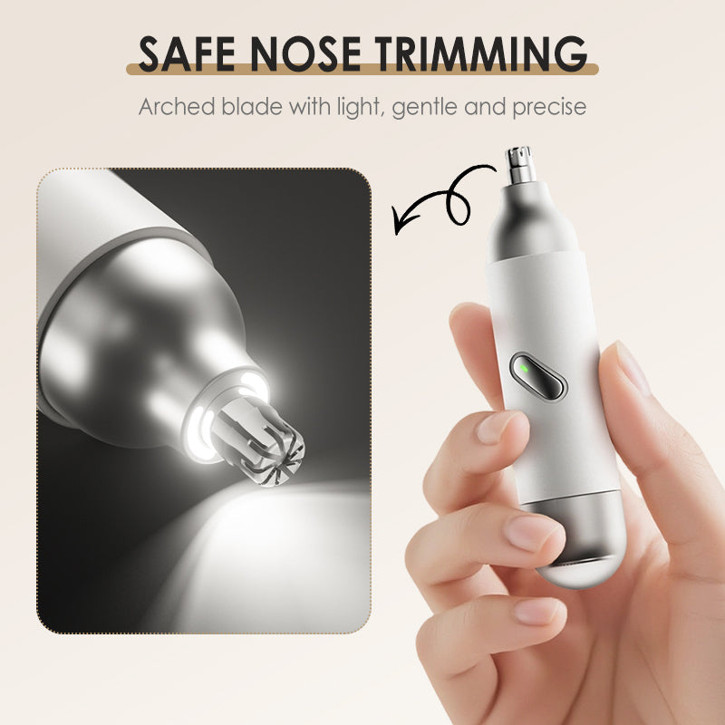 2-in-1 Mini Beard & Nose Hair Trimmer with LED