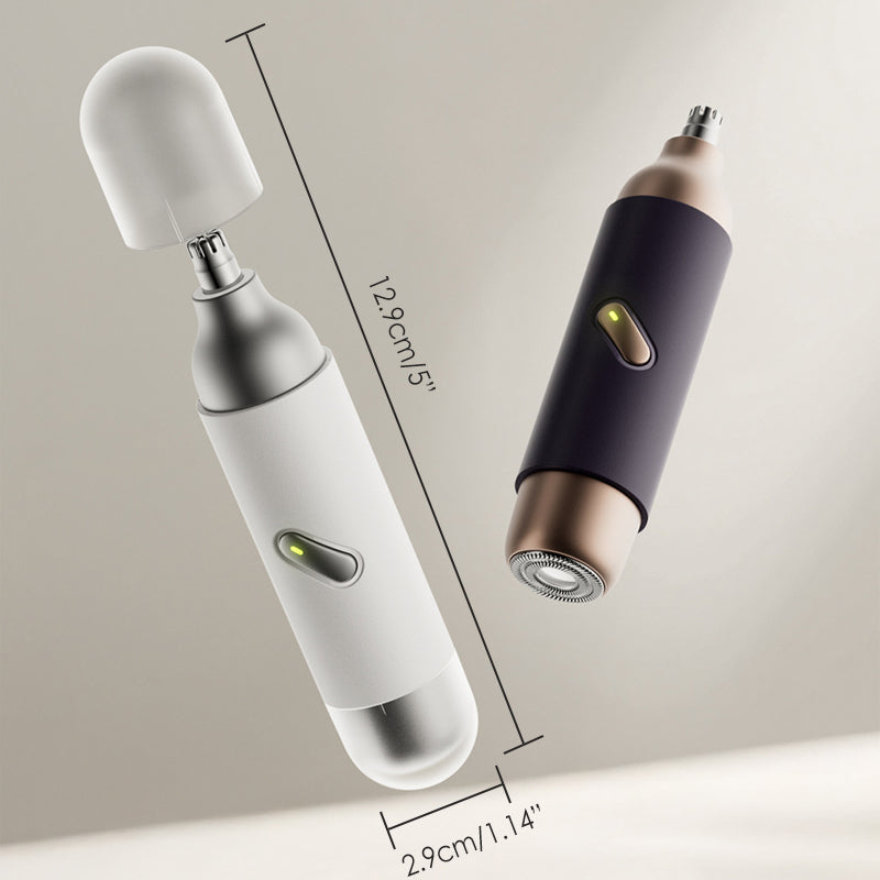 2-in-1 Mini Beard & Nose Hair Trimmer with LED