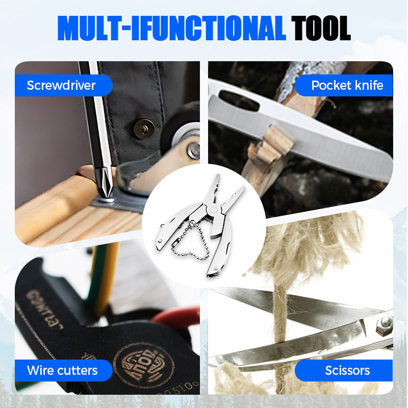 Mini multifunktionell hopfällbar tång