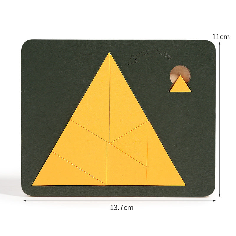 Tangram-bräda i trä Pusselspel