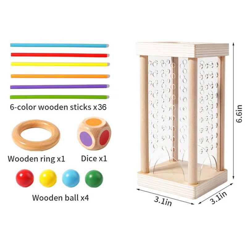 ⭐Träpålespel med kulor för barn
