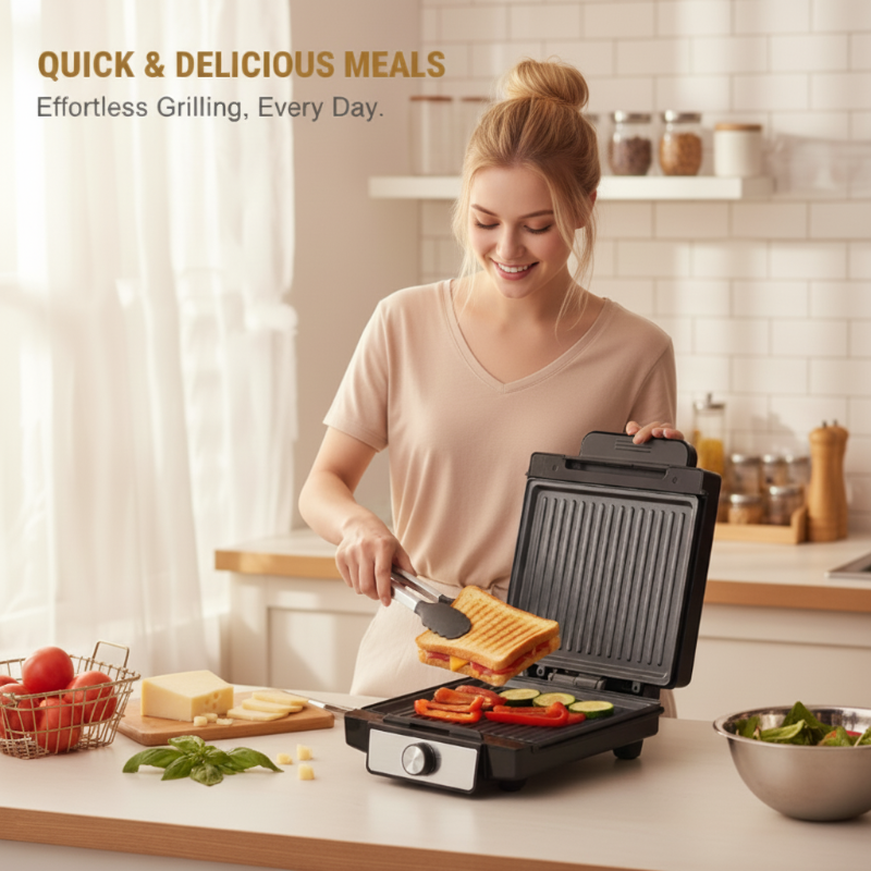 1400 W elektrisk paninipress och grill