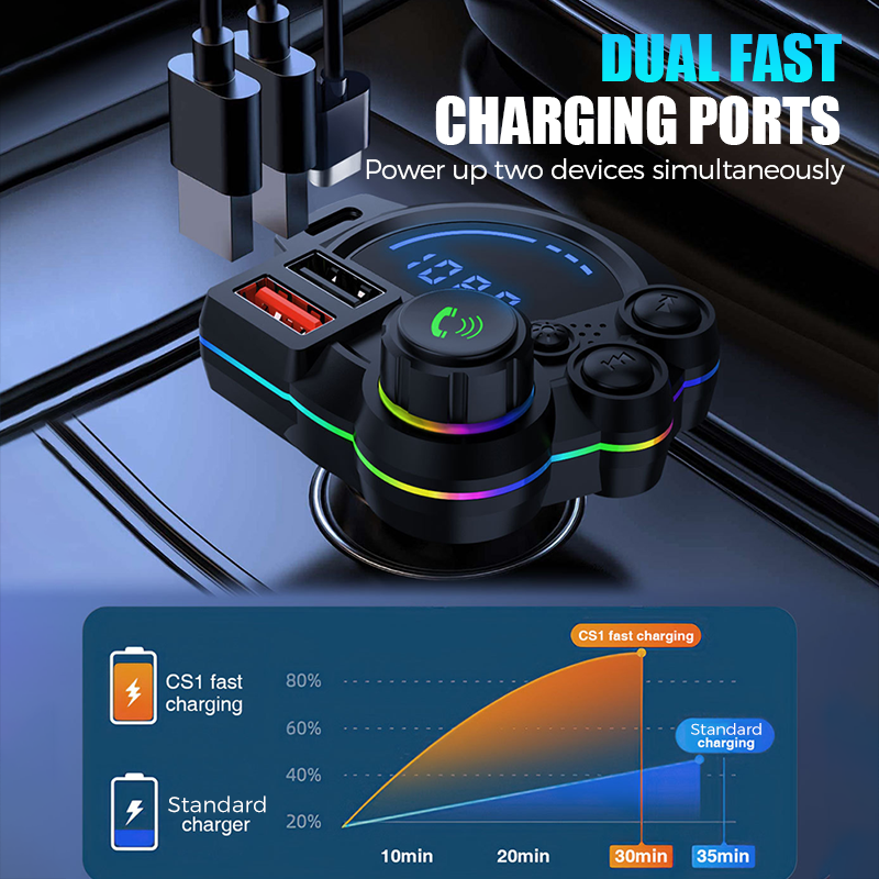 đ» 50% RABATT! đ Universell FM-Bluetooth-sĂ€ndare med Dubbla USB-portar â TrĂ„dlös Musikströmning & Handsfree-samtal đ