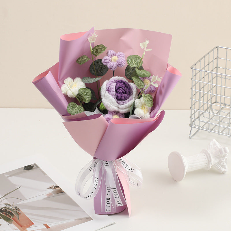 đž 50% RABATT! đ§¶ Handgjord Virkad Blombukett â Evig Skönhet, Romantisk Present & Unik Inredning đ