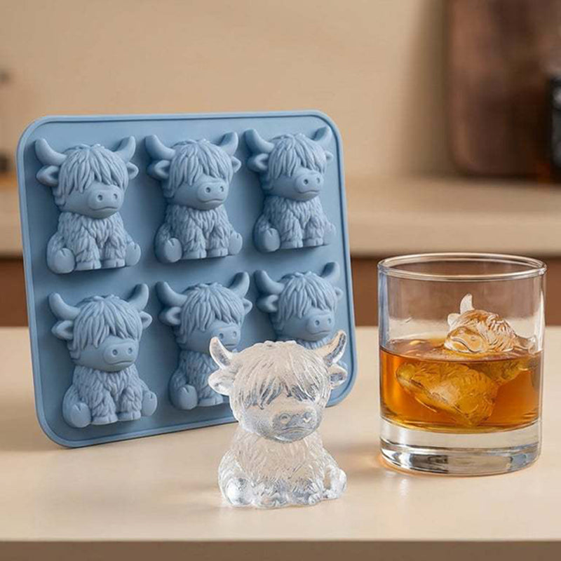 Highland Cow silikonform för isbitar