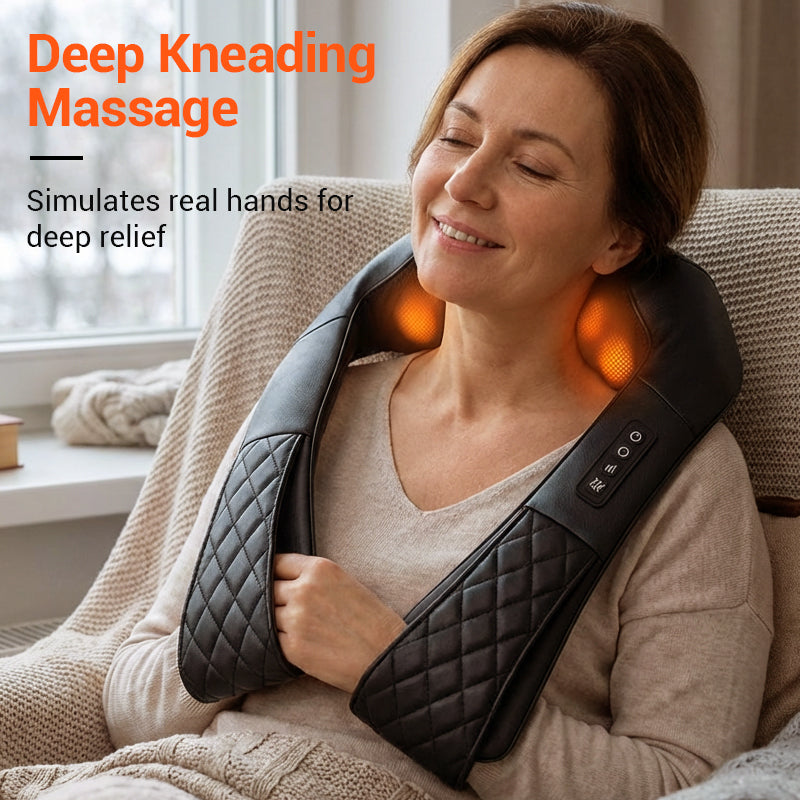 Sladdlös nack- och axelmassager med värmefunktion