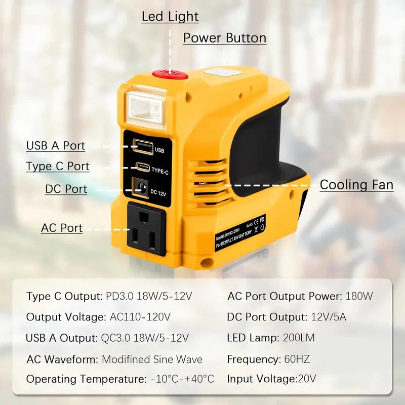 đ„Kompakt DC till AC-inverter â lĂ€mplig för bilar, husbilar, utomhusbruk och fritidshus