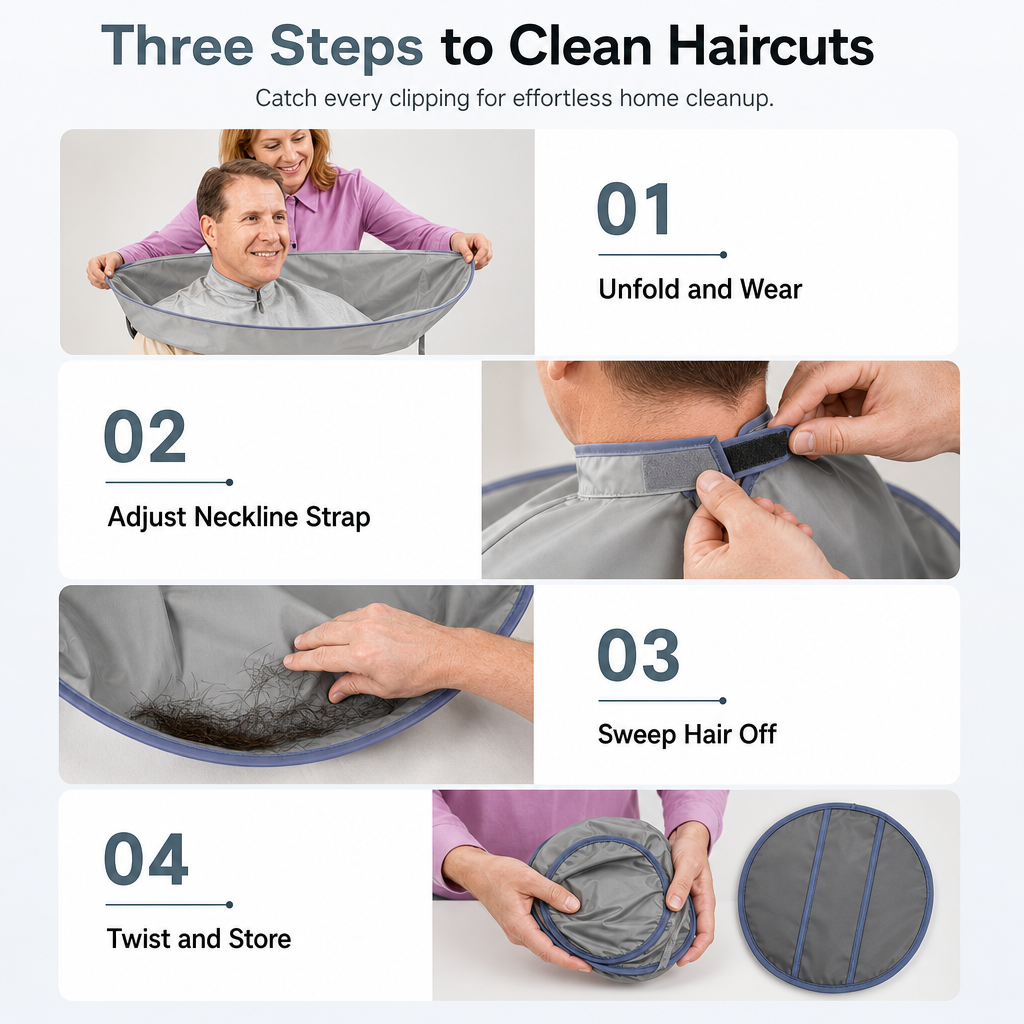 🥳 50 % RABATT! ✂️ Vattentät klippkappa med håruppsamlare – från £9.99