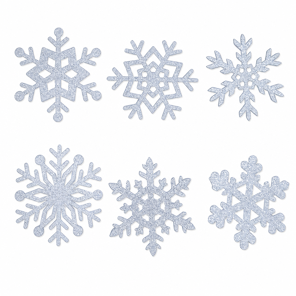❄Väggklistermärken med självlysande snöflingor som nattlampa💡