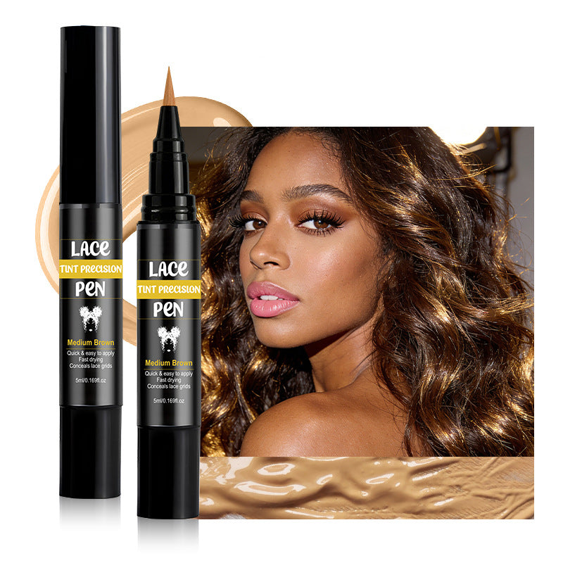 Dölj lace-knutar direkt! Svettålig scalp-tint-penna för peruk