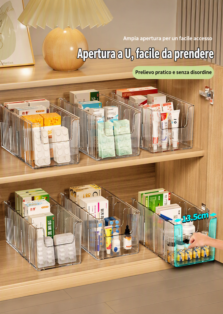 🔥 Utdragbar transparent medicinorganiserare – teleskopisk 24,5–43 cm 💊🗄️