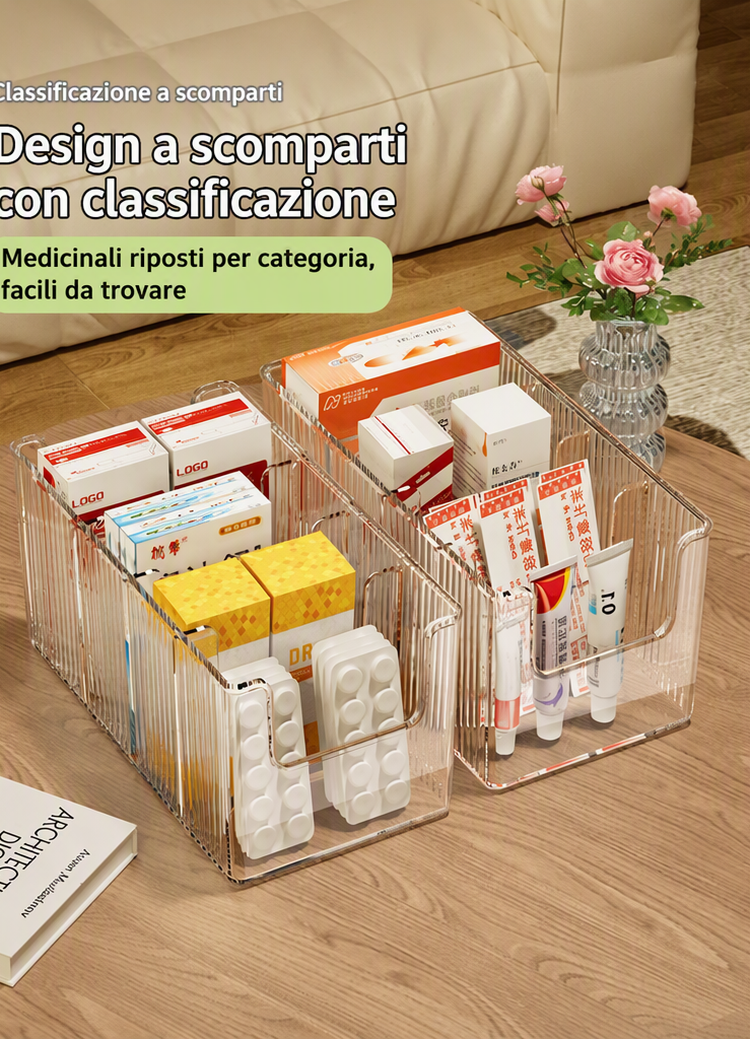 🔥 Utdragbar transparent medicinorganiserare – teleskopisk 24,5–43 cm 💊🗄️