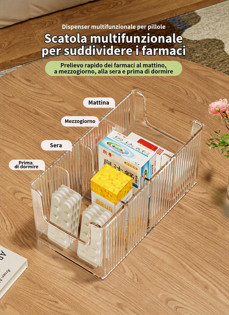 🔥 Utdragbar transparent medicinorganiserare – teleskopisk 24,5–43 cm 💊🗄️