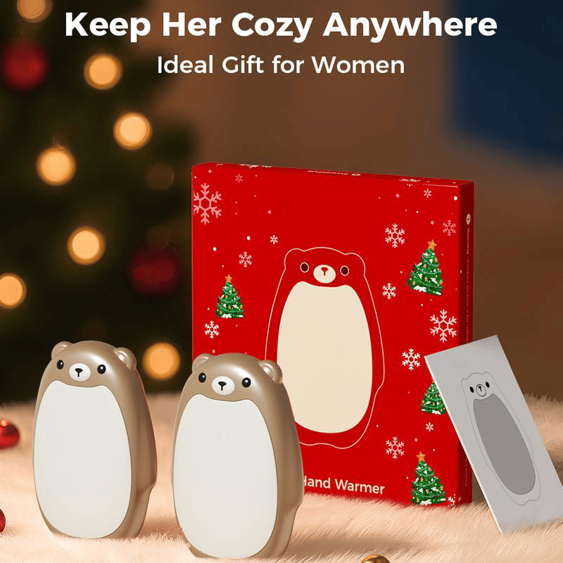 🎁Perfekt present 🌟 Uppladdningsbara handvärmare – söt björndesign