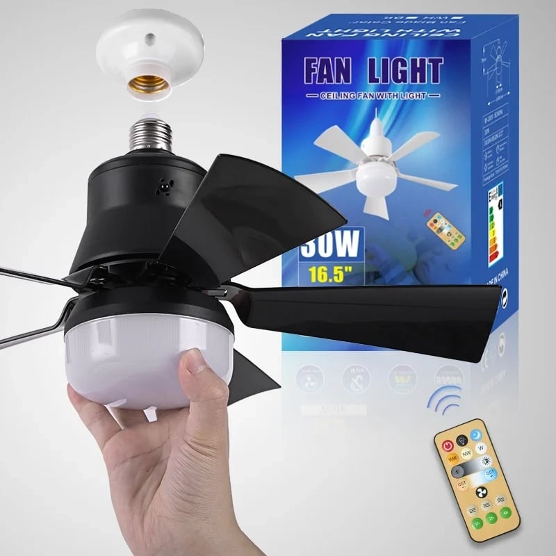 ⏳ SISTA DAGEN PÅ REA 49% RABATT 🔥 SmartBreez™ 40W LED-takfläkt med lampa – 20,5” ultratyst med fjärrkontroll 🎯 | E27 + GRATIS B22-adapter 🔌 | För sovrum 😴, kök 👩‍🍳 & garage 🛠️