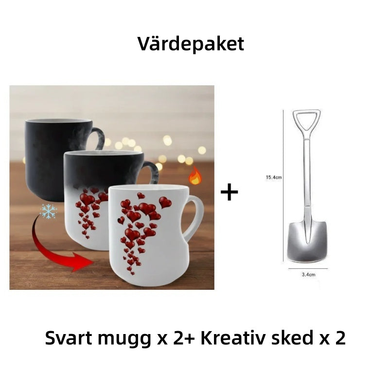 📢📢50% RABATT!!!⏰ Färgskiftande keramikmugg med hjärtformat handtag till alla hjärtans dag 💝✨