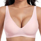 Jelly trådlös BH för kvinnor – Sömlös push-up bralette med djup V-ringning, perfekt för vardagen