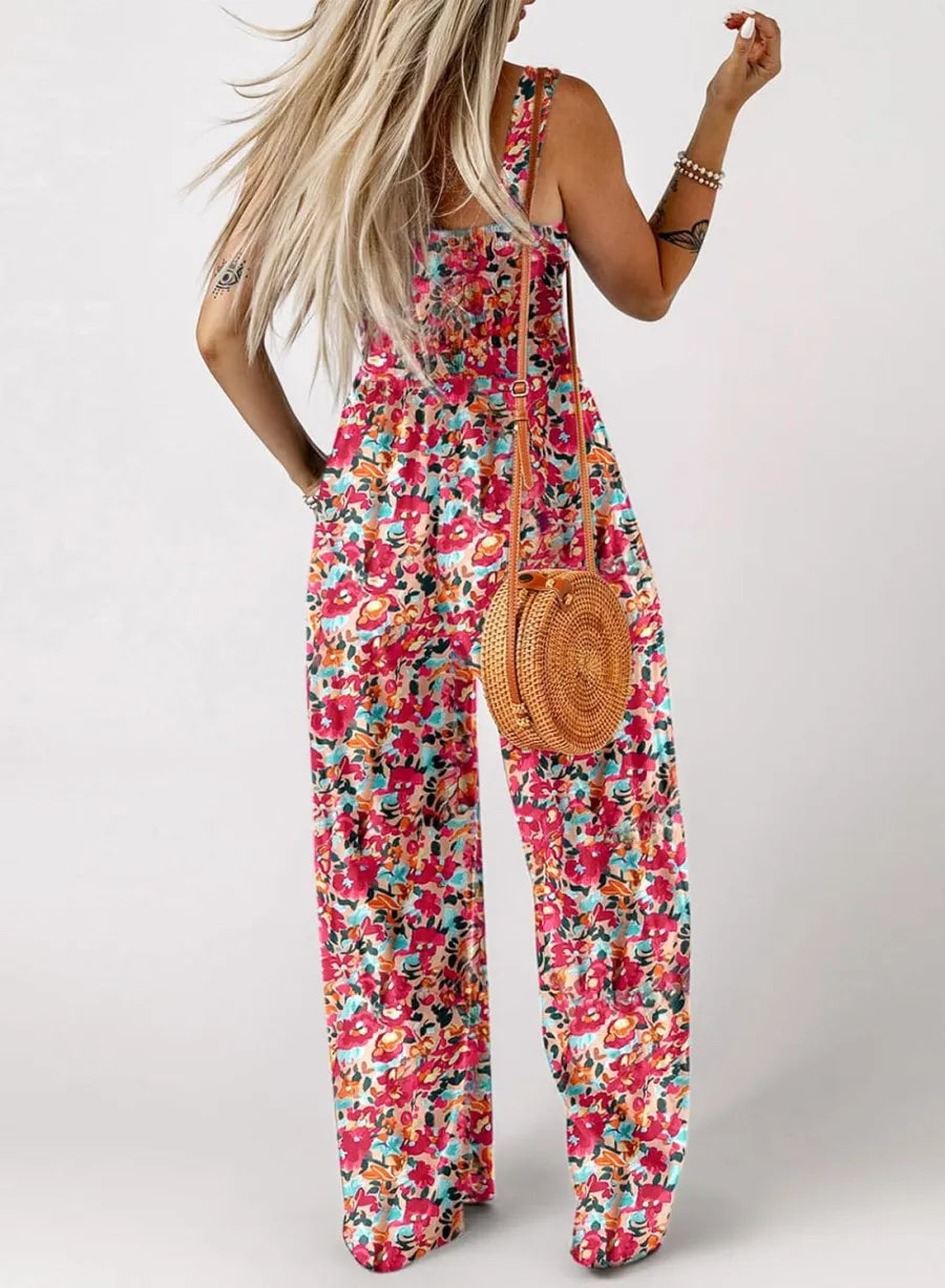 🌼Damers avslappnade ärmlösa jumpsuit med tryck🏖️