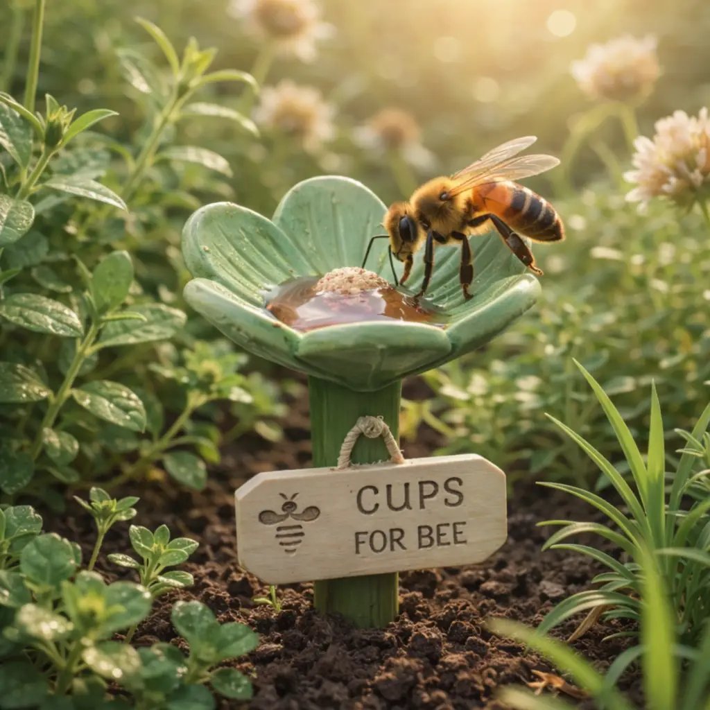 🐝 Blomformad vattenstation för bin 💧