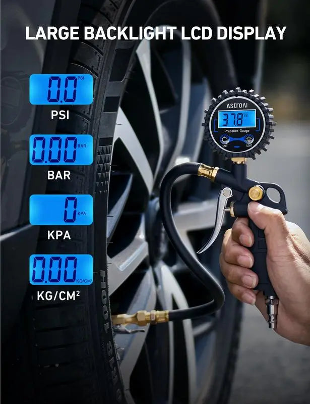 Digital däcktrycksmätare med pump