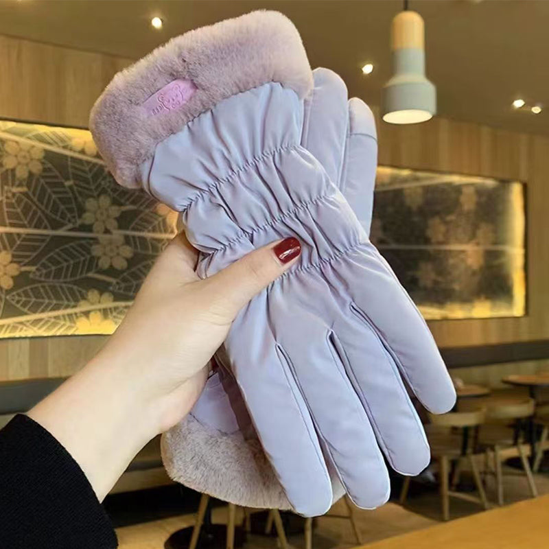 Varma plyschhandskar med pekskärmsfingrar