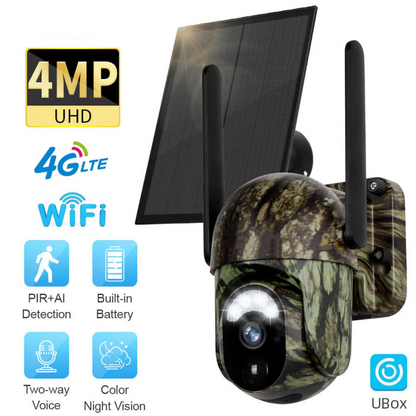 🛠 60 % rabatt + fri frakt 🔥 Trådlös solövervakningskamera 4G LTE CB114S – 2K HD livevisning, 360° täckning, utan Wi-Fi, fjärrstyrning via app, vattentät, rörelsedetektering, nattvision, för utomhusbruk