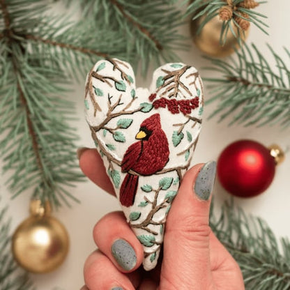 🎅Bästa julklappen💖DIY hjärtformad handbroderad juldekoration/dekorationskit