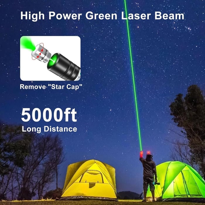 🔦 Enpunkts laserljus i rött, grönt eller lila