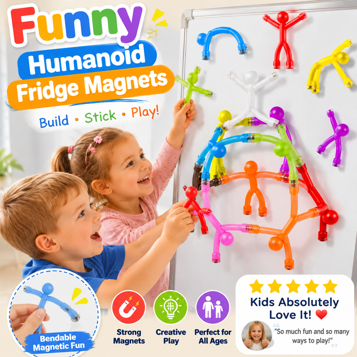 🧲 50 % RABATT NU! ✨ Magnetiska kreativa figurer – starkt grepp, stresslindrande och mångsidiga – perfekta för kylskåp, skrivbord eller dekoration 🧩