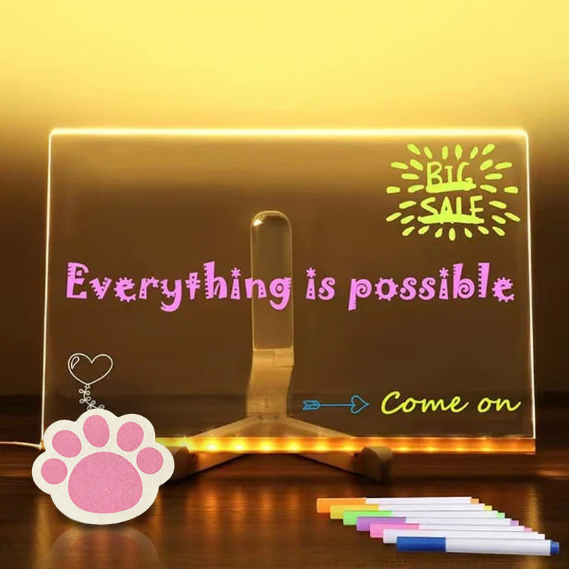 🎨Kreativ Omskrivbar Akryl LED Anslagstavla