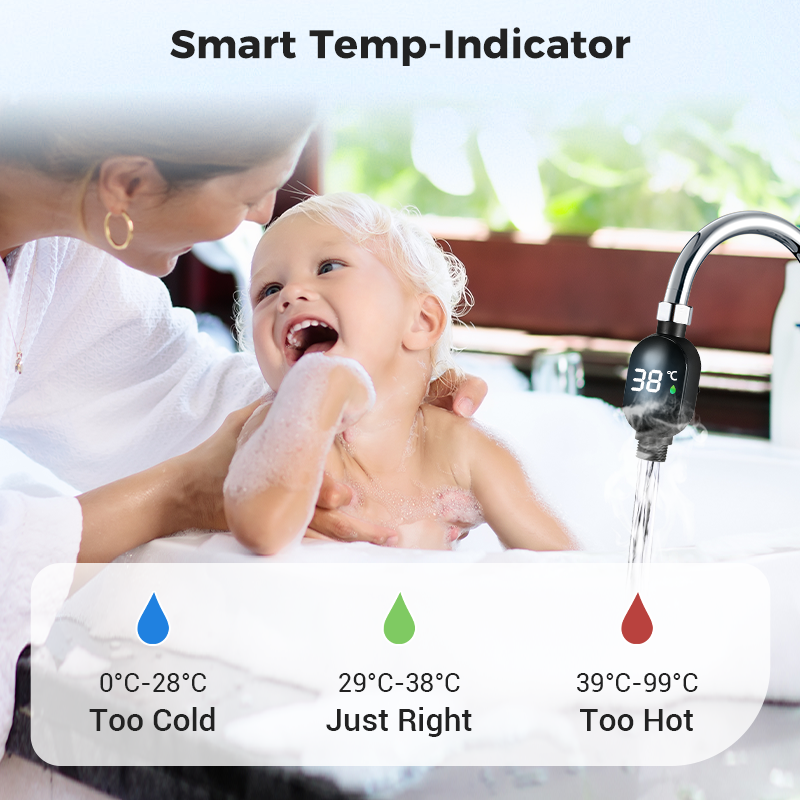 🌡️ Duschtermometer – Omedelbar digital display, vattentät & enkel att installera för säkrare bad 👶📦