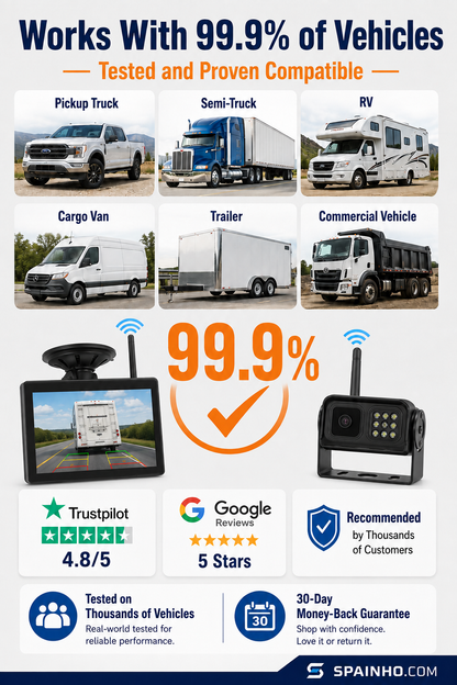 🔥🎁NYHET 50% RABATT🔥Trådlöst backkamerasystem i 1080p HD