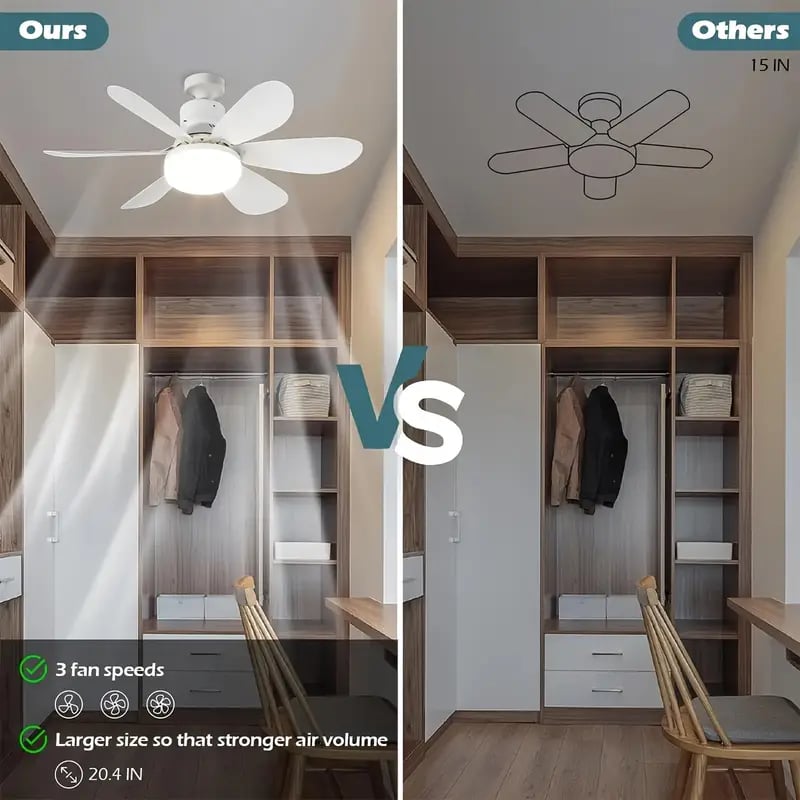 ⏳ SISTA DAGEN PÅ REA 49% RABATT 🔥 SmartBreez™ 40W LED-takfläkt med lampa – 20,5” ultratyst med fjärrkontroll 🎯 | E27 + GRATIS B22-adapter 🔌 | För sovrum 😴, kök 👩‍🍳 & garage 🛠️