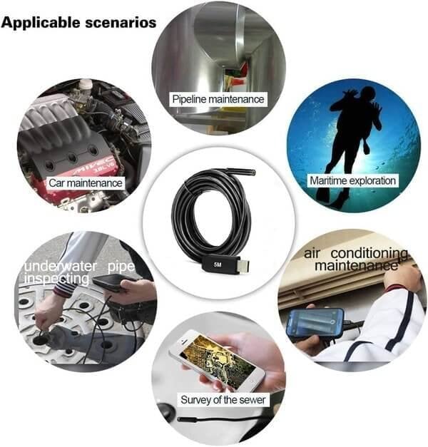 2025 💥3-i-1 plug-and-play endoskopkamera – kompatibel med Android, iPhone, iPad och PC