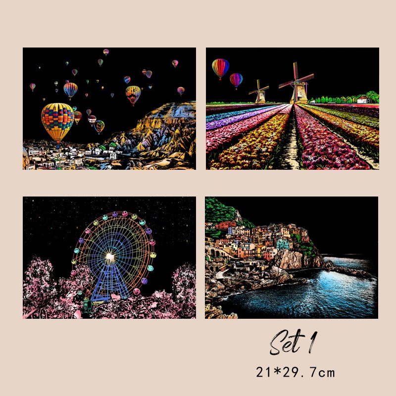 🧠🎨4-delars kreativt skrapmålningsset med verktyg（🚀55% rabatt）