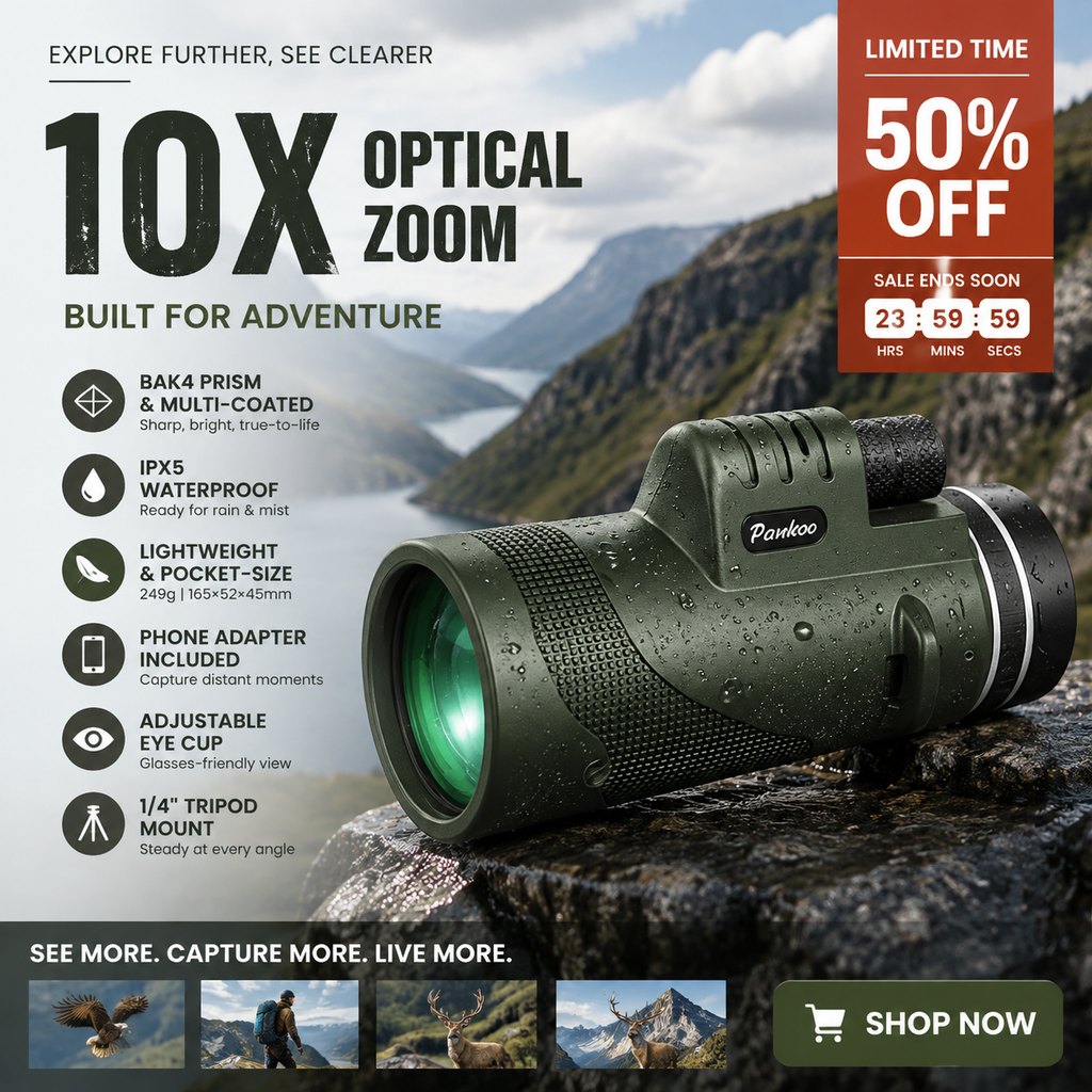 🔭 Monokular med 10× förstoring