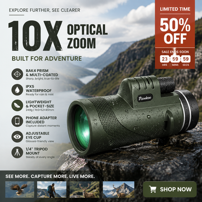 🔭 Monokular med 10× förstoring