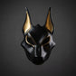 Egyptisk Anubis-mask: Handmålad schakalmask i konstgjord bladguld för cosplay och lyxig väggdekoration