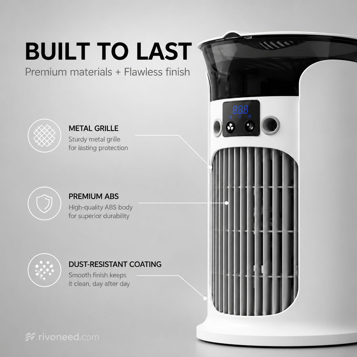 ❄️ 50% RABATT | 3-i-1 Luftkylare för skrivbordet 💧 Portabel dimkylare med LED-nattlampa