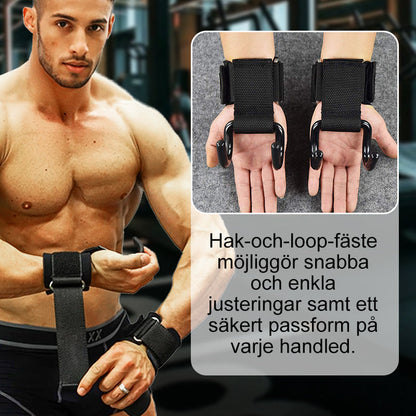 Tunga Lyftremmar med Handledskrok för Styrketräning