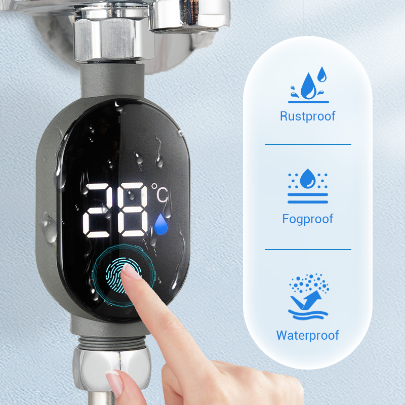 🌡️ Duschtermometer – Omedelbar digital display, vattentät & enkel att installera för säkrare bad 👶📦