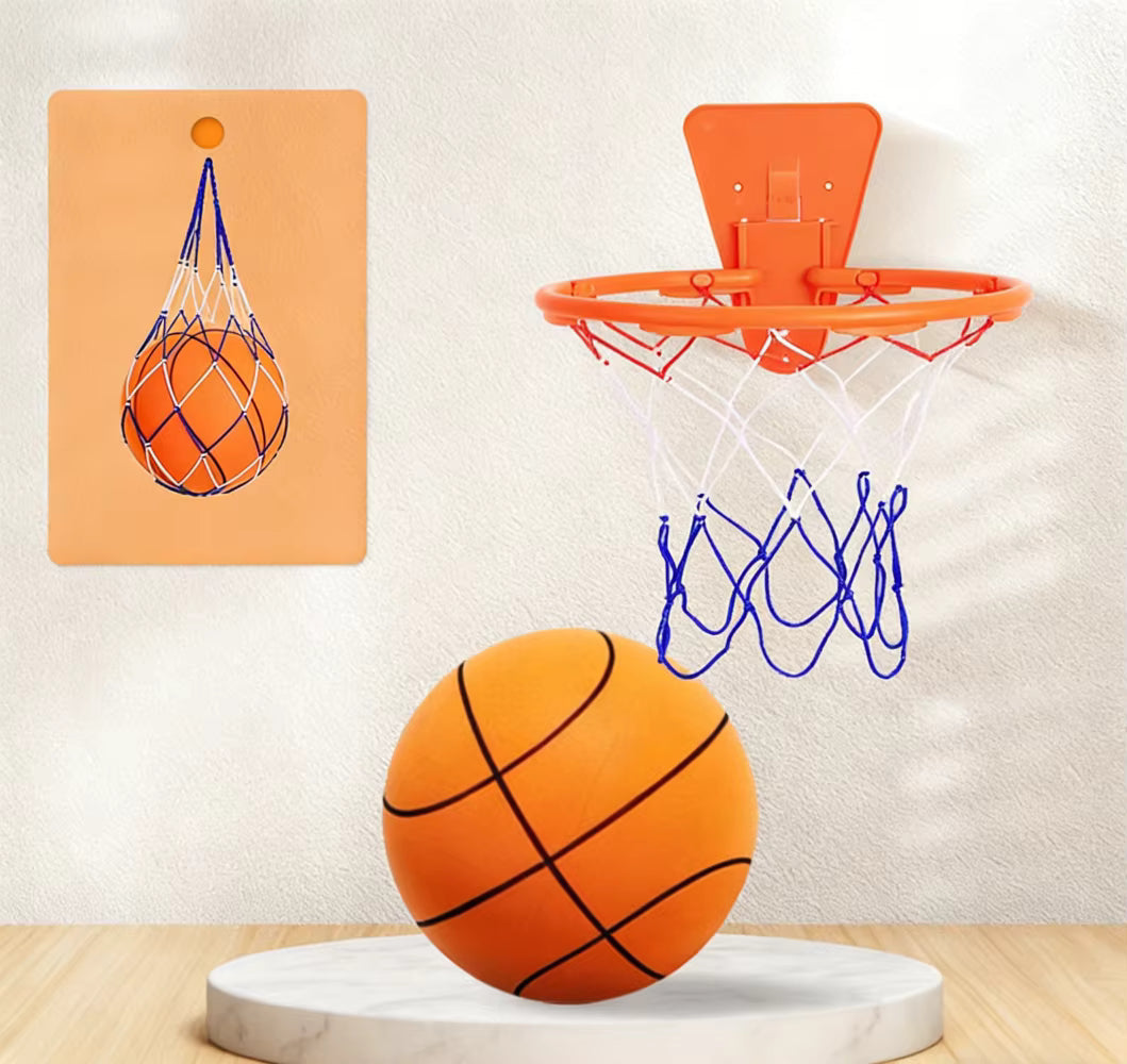Väggmonterad självhäftande portabel basketkorg i plast för inomhus- och utomhusbruk, med tillbehör