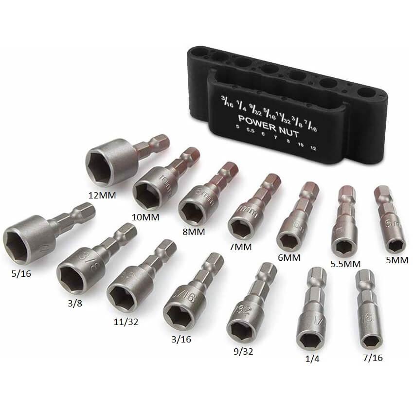 🔥🎁Nyhet 50 % RABATT🔥😎✨Set med 14 motoriserade mutterdragare🔩
