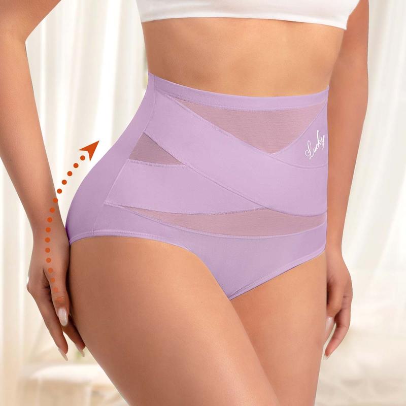 🌸Sista dagen – köp 1, få 3 paket✨Plus size-högmidjade trosor med korsande magkontroll